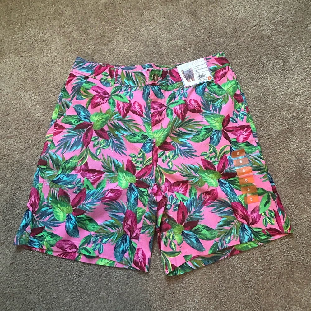 Tropical Pink High Waist Women's Shorts